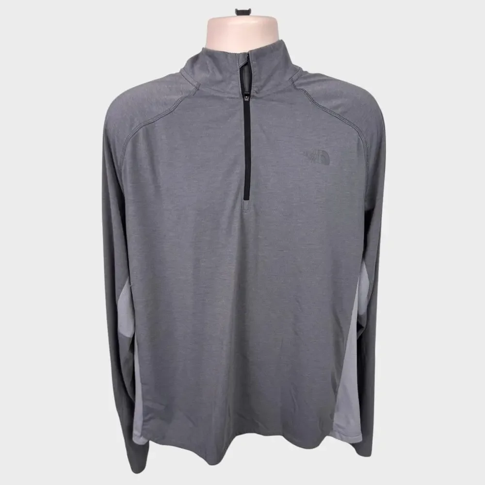 The North Face Mens XL Gray 1/4 Zip Pullover 100% Polyester
